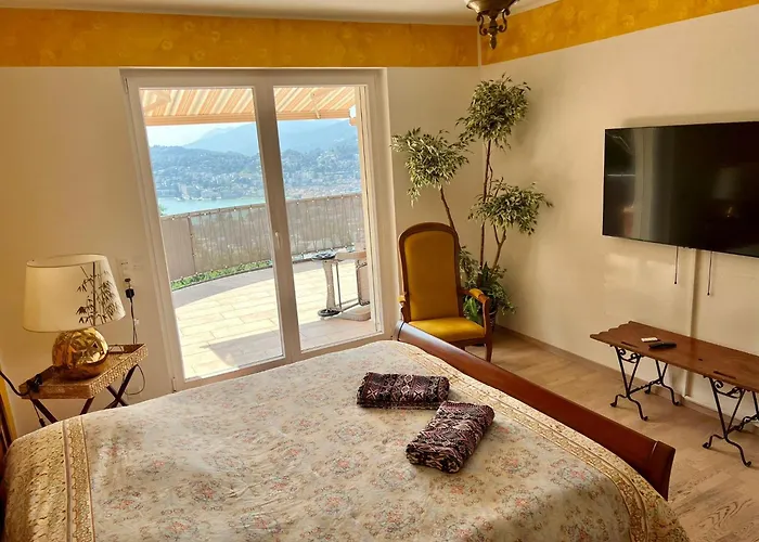 Апартаменты Sonniges Paradies Mit Seeblick Und Panoramaterrasse Лугано